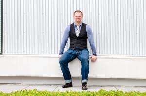 Who says a tie must go with a standard button down shirt? Make the traditional shirt and tie less stuffy with casual pieces. (Shirt, vest, jeans tie and shoes by way of Styles By M.E. LLC personal collection) 