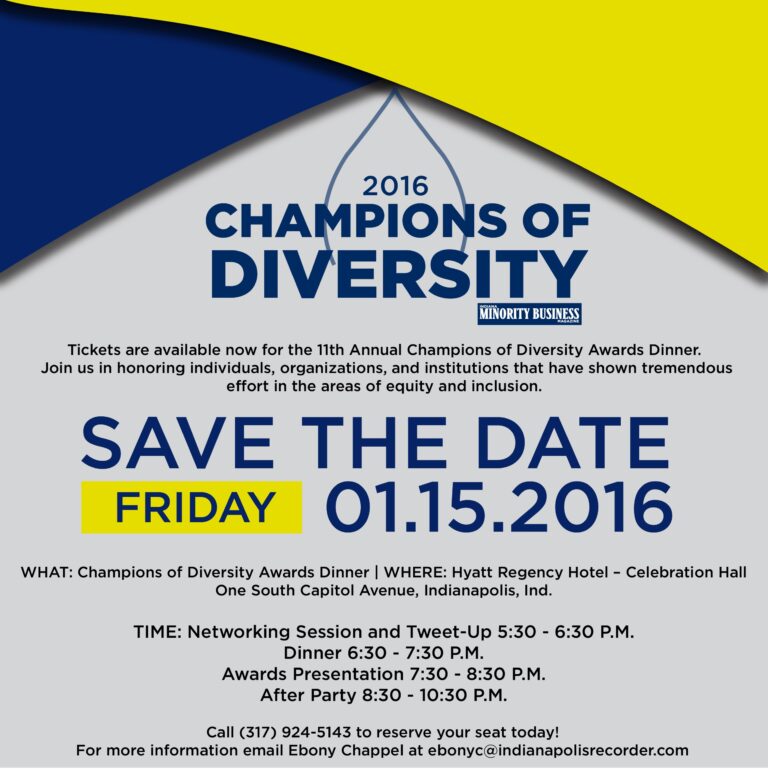 Save the date: Champions of Diversity 2016