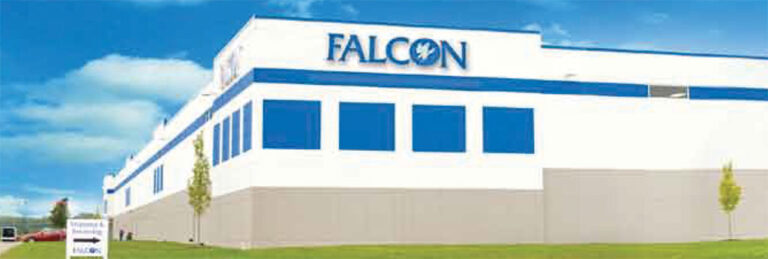 Falcon soaring high in Columbus