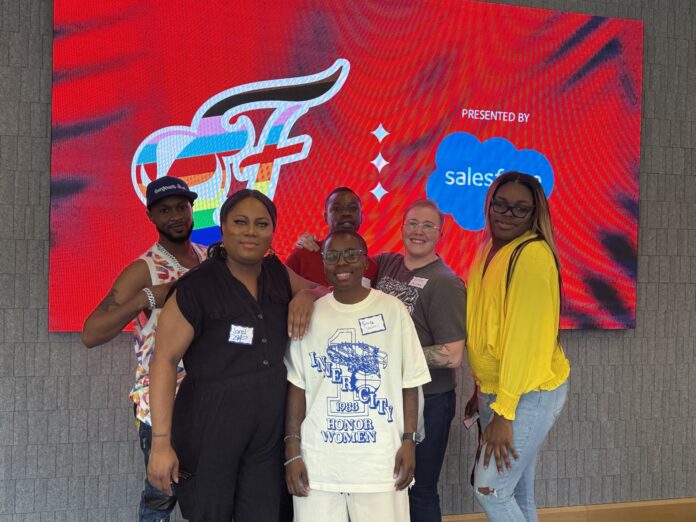 Team Trans Solutions Research and Resource Center at Indiana Fever Pride Night 2025. (Photo provided/Belinda Drake)