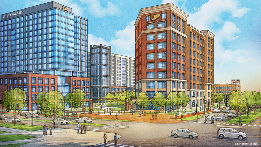 Purdue 50-year campus plan Indianapolis 2025