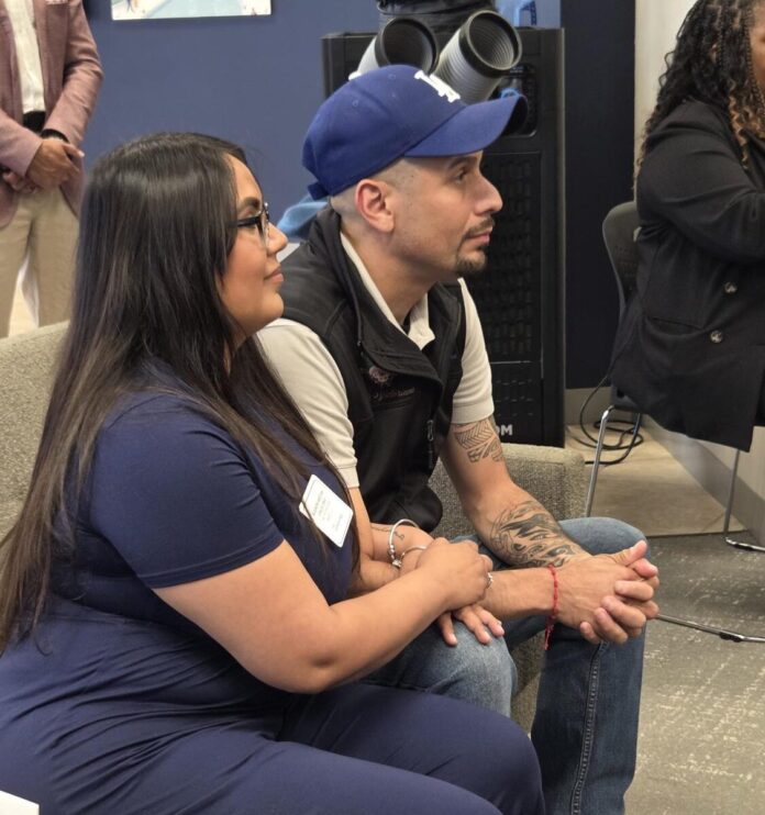 Business owners Alejandra Amezcua and Uvaldo Mondragon’s during the Coaching for Impact program graduation on August 21, 2025 at Chase Bank in Indianapolis, Indiana. (Photo provided/Chase Bank)