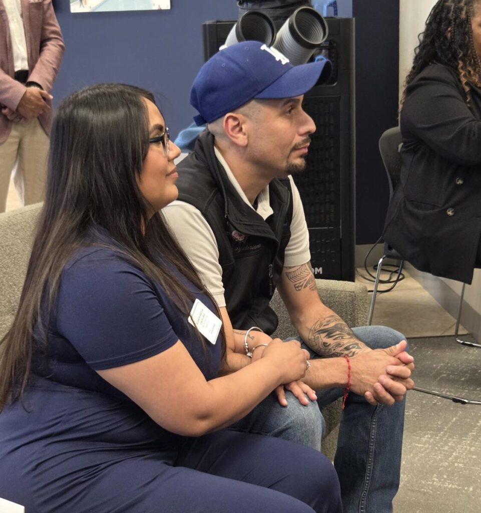 Business owners Alejandra Amezcua and Uvaldo Mondragon’s during the Coaching for Impact program graduation on August 21, 2025 at Chase Bank in Indianapolis, Indiana. (Photo provided/Chase Bank)