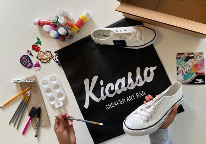 Located in Broad Ripple, Kicasso Sneaker Art Bar allows Hoosiers to paint their own custom pair of shoes. (Photo provided/Kicasso Sneaker Art Bar via Facebook)